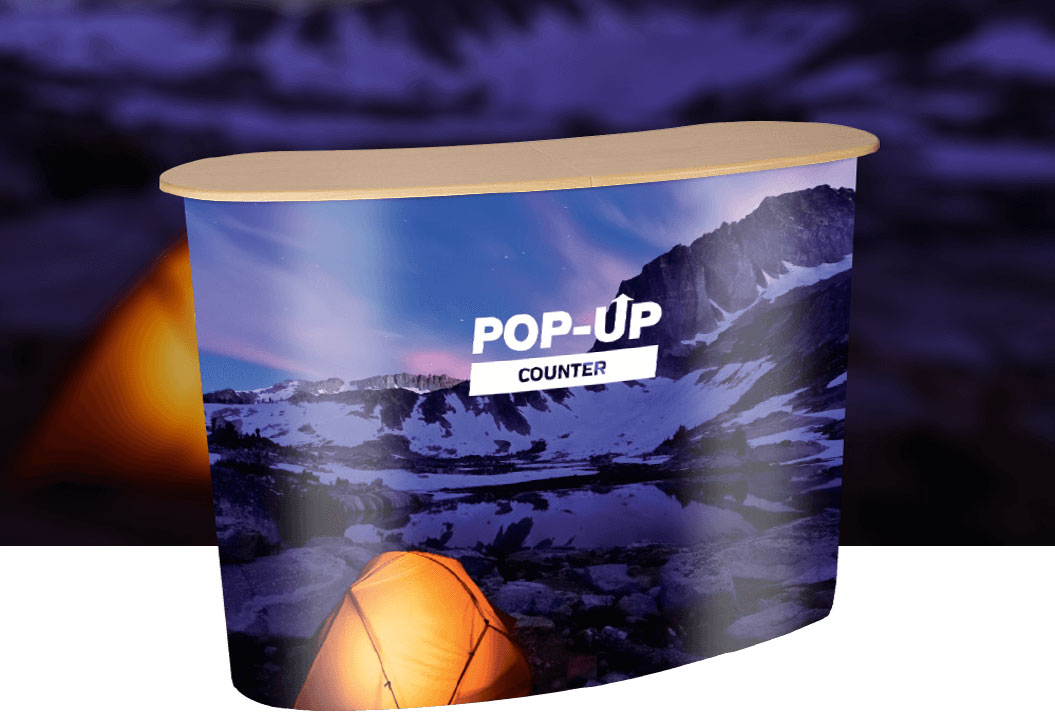Pop-Up Exhibiton counter stand printing Redruth