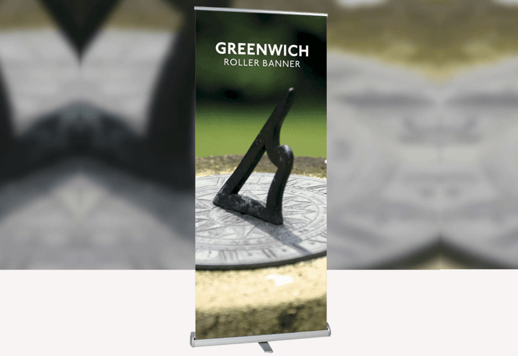 Greenwich roller banner and Pop Up Banner printing Coby
