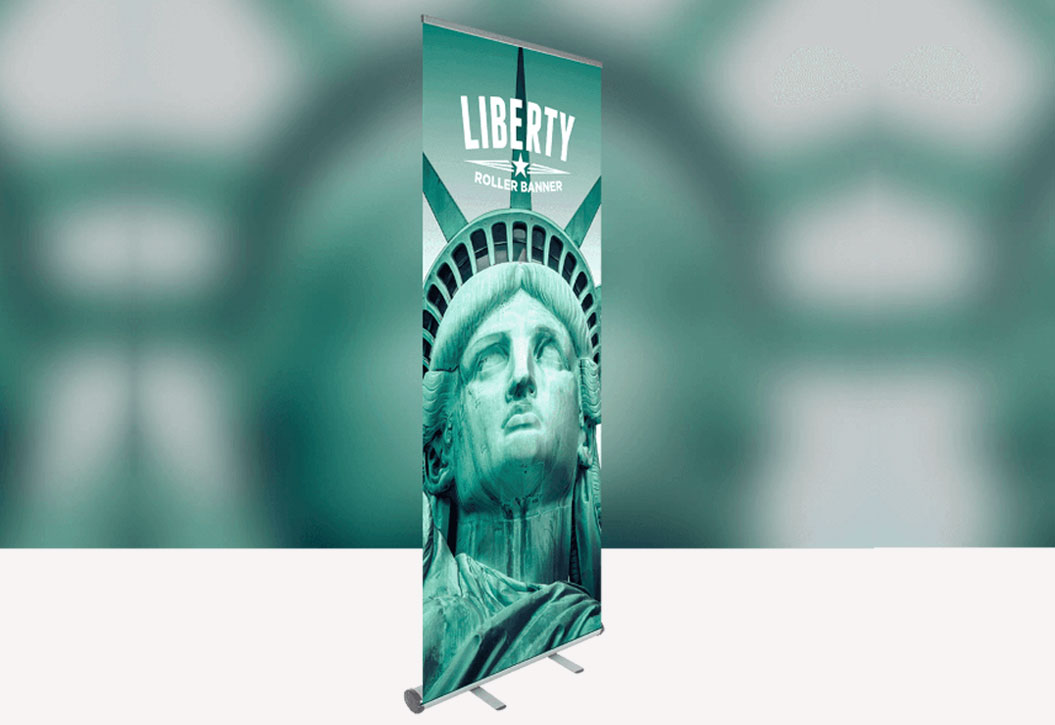Liberty roller banner and Pop Up Banner printing Canary Wharf