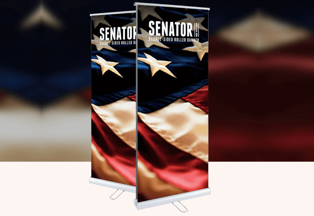Roller Banner Senator Duo and Pop Up Banner printing Derby