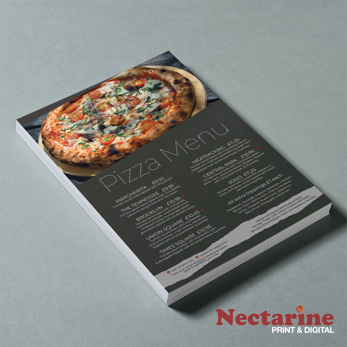 Pizza Menu Printing 