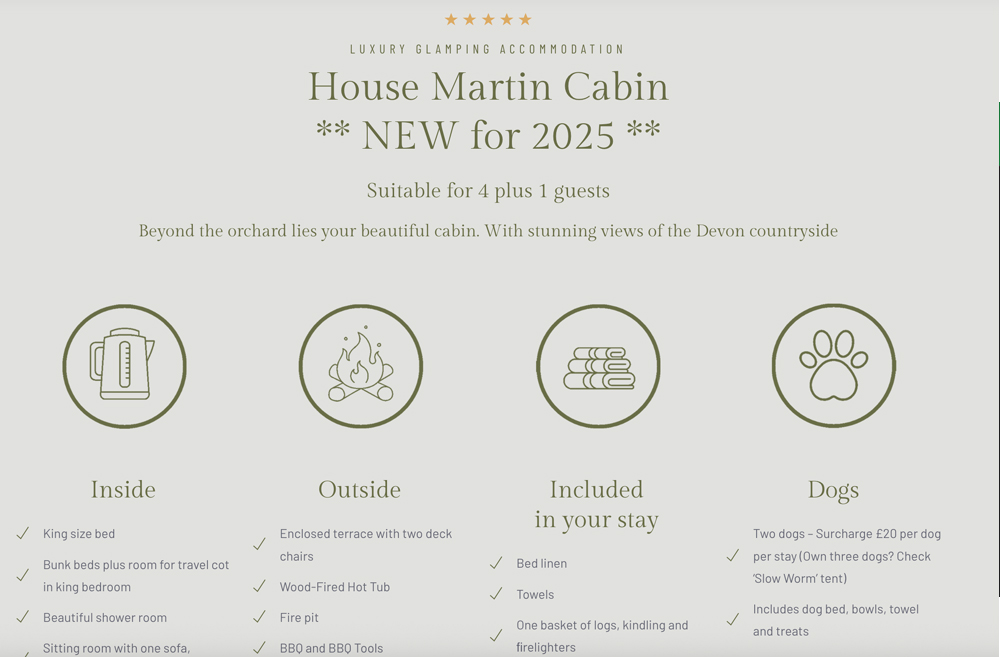 Glamping Website Design