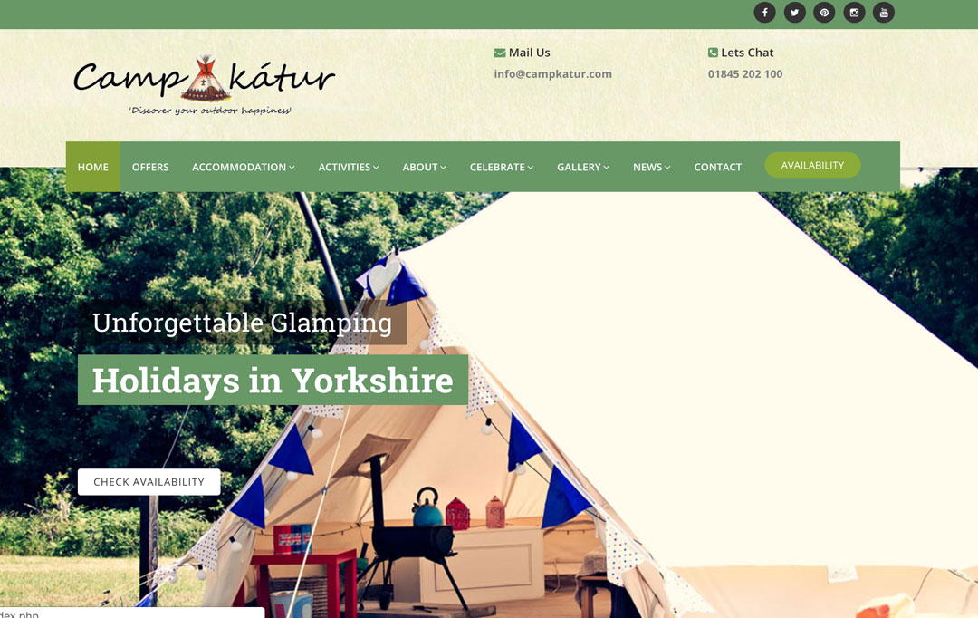 Glamping and Camping Website Design