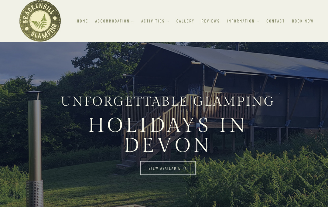 Devon Camping & Glamping Website Design