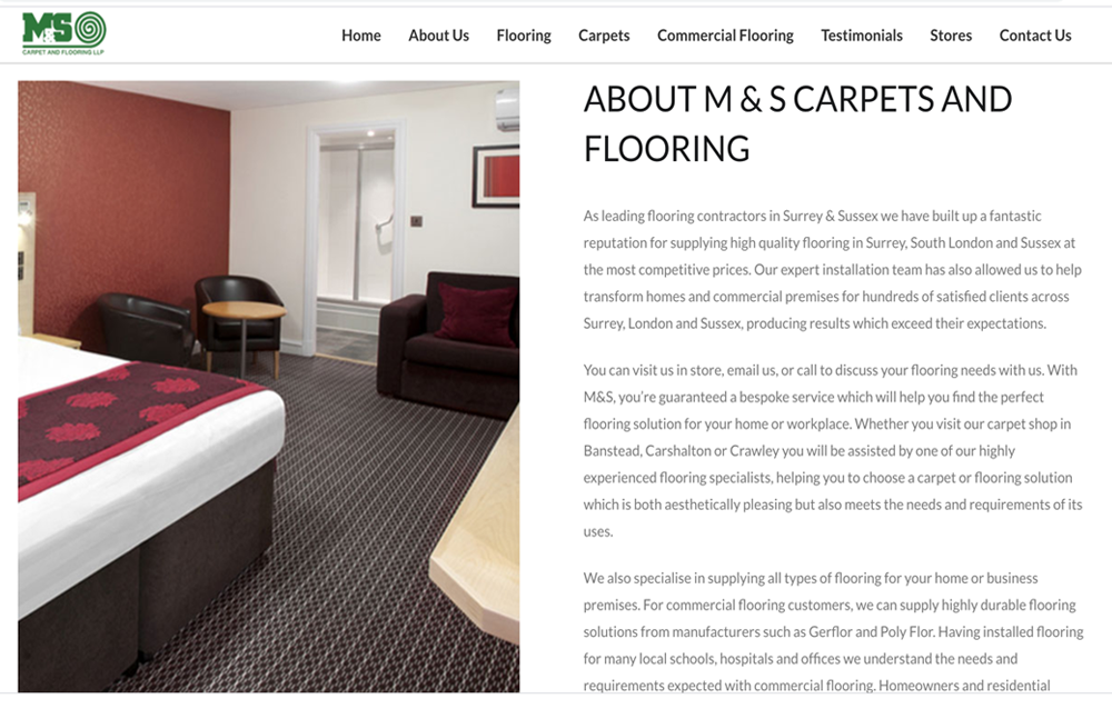 Carpets & Flooring Website Designer