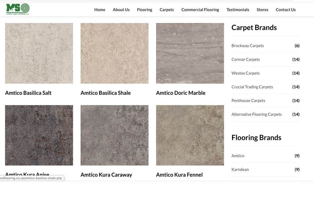 Carpets & Flooring Website Developer