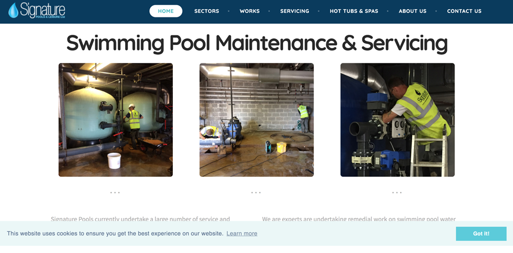 Swimming Pool Website Design